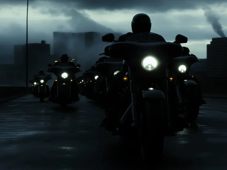 Motorcycle club riding